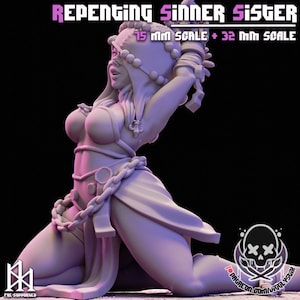 Repenting Sinner Sister D&D/Pathfinder 32mm 75mm miniature NSFW | TTRPG Model | Repenting Sisters | by Jigglystix