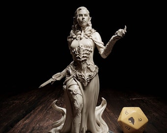 Maude LaCroix Elf Mage Necromancer D&D/Pathfinder 32mm 75mm miniature | TTRPG Model | Graveyard of Sorrows | by Cripta Studios