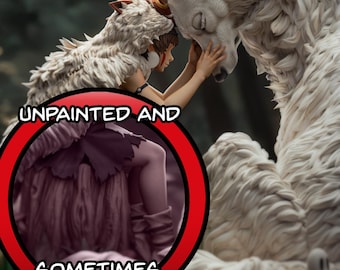 San Princess Mononoke Anime 8K D&D/Pathfinder 32mm 75mm 1/12th miniature | Model Kit | Fan Art | by Bulkamancer Sculpts