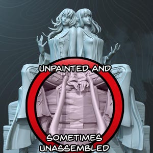 Devola och Popola Nier Automata Videospel 8K D&D/Pathfinder 75 mm 1/12-modell miniatyr | Modellbyggsats | Fläktkonst | av Bulkamancer Sculpts