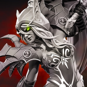 Valeera Sanguinar Warcraft 8K D&D/Pathfinder 75 mm 1/12 Miniatur | Figur | Blutelf Assassine Schurke | von Nom Nom Figuren