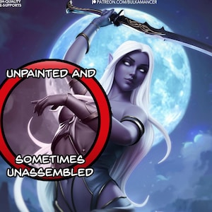 Eilistraee Forgotten Realms 8K D&D/Pathfinder 32 mm 75 mm 1/12th miniatura / Kit modello / Fan Art / di Bulkamancer Sculpts