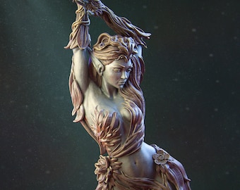 Eyrine the Forest Nymph 8K D&D/Pathfinder 32mm 75mm 100mm miniature | Model Kit | Dryad | by Nerikson