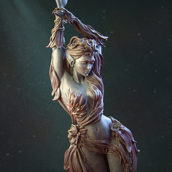 Eyrine the Forest Nymph 8K D&D/Pathfinder 32mm 75mm 100mm miniature | Figurine | Dryad | by Nerikson