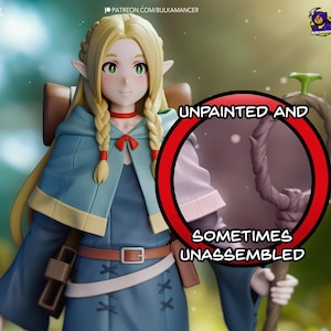 Marcille Delicious In Dungeon Meshi 8K D&D/Pathfinder 32mm 75mm 1/12th miniature | Model Kit | Fan Art | by Bulkamancer Sculpts