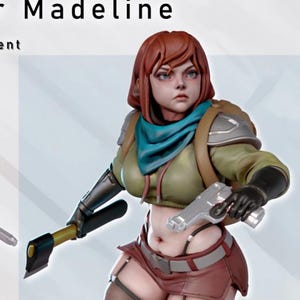 Apocalypse Survivor Madeline Modern SciFi 8K 32mm 75mm miniature NSFW | Model Kit | April 2024 | by GAZ Minis