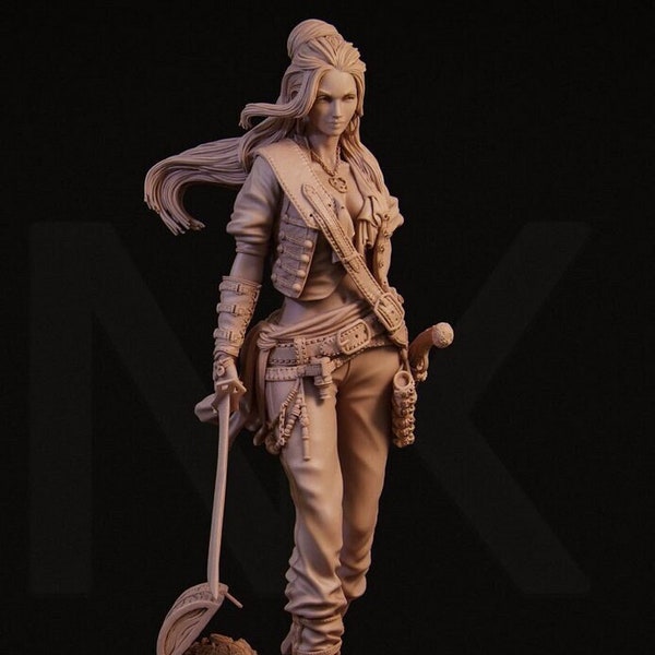 Mariana the Pirate 8K D&D/Pathfinder 32mm 75mm 100mm miniature | TTRPG Model | Female Pirate | by Nerikson