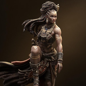 Elzebe the Warrior Queen 8K D&D/Pathfinder 32mm 75mm 100mm miniature | Model Kit | by Nerikson
