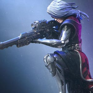 Aryn the Sniper Assassin 8K Cyberpunk SciFi Futuristic D&D/Pathfinder 75mm 140mm miniature | Model Kit | by Nerikson