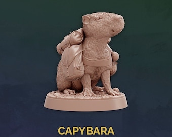 Cute Capybara Pack Companion Animal D&D/Pathfinder 32mm 75mm miniature | TTRPG Model | by Artificers Mini
