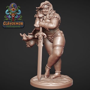Tana die Abenteurerin 8K D&D/Pathfinder 32 mm 75 mm miniatur NSFW | TTRP Modell | Barbarin | von Clay Demon