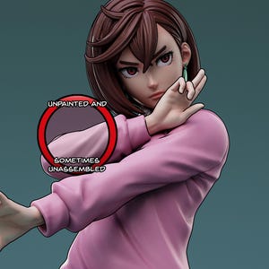 Momo Ayase Dandadan Anime 8K D&D/Pathfinder 75mm 1/12th miniature | Model Kit | Fan Art | by CA 3D