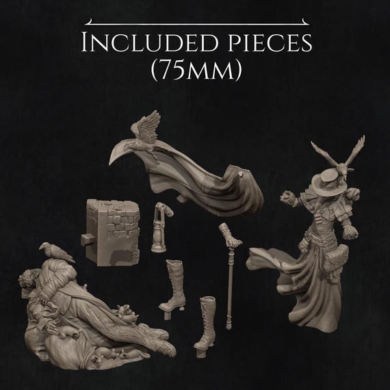 Plague Doctor 8K D&d/pathfinder 32mm 75mm 100mm Miniature | Model