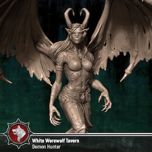 Demon Hunter World of Warcraft D&D/Pathfinder 32mm 75mm 100mm miniature | RPG Model | Female Demon Hunter | by White Werewolf Tavern