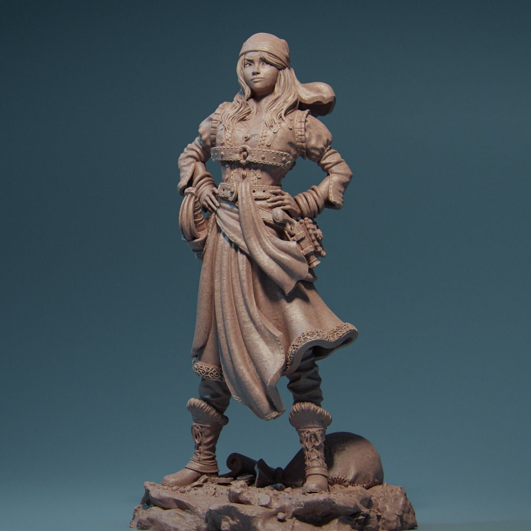 Robber Girl 8K D&D/Pathfinder 32mm 75mm 100mm miniature | Model Kit | Human Pirate | by Nerikson