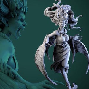 Mad Gallarta Banshee D&D/Pathfinder 32mm 75mm miniature | RPG Model | Castle of Blood | by White Werewolf Tavern