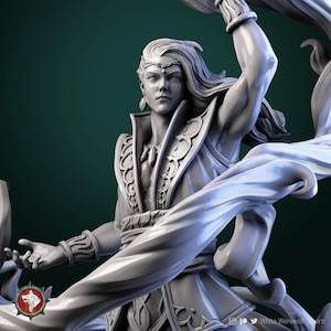 Feuer Meister Männliche Elfe Mönch Elementar D&D/Pathfinder 32 mm 75 mm 100 mm Miniatur | Rollenspielmodell | 4 Elemente | von White Werewolf Gasthaus