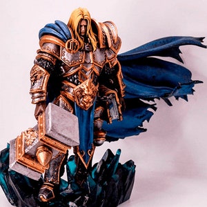 Arthas Menethil Crown Prince of Lordaeron Warcraft 8K D&D/Pathfinder 75mm 100mm miniature | Model Kit | Human Paladin | by David Knight