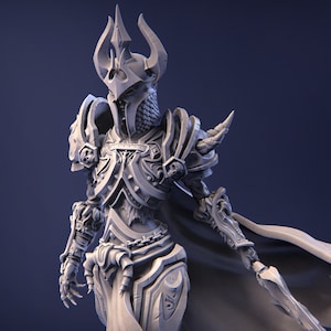 Ashinna the Revenant 8K D&D/Pathfinder 32mm 75mm 100mm miniature | RPG Model | Elf Death Knight | by Nerikson