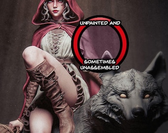 Red Riding Hood Fairy Folk Tale 8K D&D/Pathfinder 75mm 1/12th miniature | Model Kit | Fan Art | by CA 3D