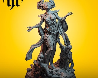Litch Lady of Pain Undead Female Lich 8K D&D/Pathfinder 32mm 75mm miniature | TTRPG Model | by Midas Forge