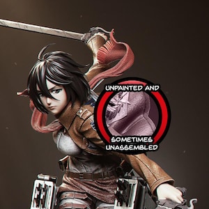 Mikasa Ackerman Attack On Titan Manga Anime 8K 75mm 1/12th miniature | Model Kit | Fan Art | by CA 3D