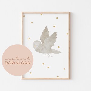 Kinderposter Eule Wald Download Poster zum ausdrucken Sofortdownload digitale Datei Bild Kinderzimmer Babyzimmer Tierposter Waldtiere Kinder