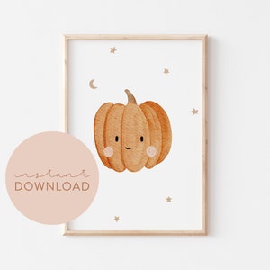 Kinderposter Kürbis Halloween Download Herbst Poster zum ausdrucken Sofortdownload digital Datei Bild Kinderzimmer Herbst Babyzimmer Poster