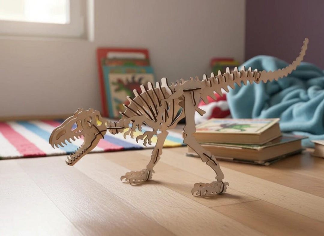 3D Puzzle - Dinosaur - T-rex - Allosaurus - Wooden Model - 2 Mm SVG ...