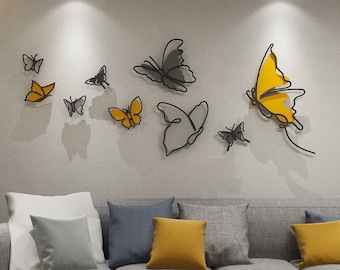 Butterflies Wall Art, Garden Yard Wall Art, Metal Wall Art, Butterflies Wall Decor, Colored Wall Art, Unique Wall Decor, Balcony Decorations