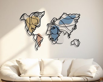 Faces of the World Metal Wall Art: Modern Home Decor