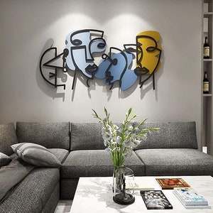 Diversity Wall Art, Faces Line Metal Wall Art, Colorful Metal Wall ...