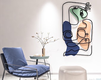 Picasso Metal Wall Art: Modern Colored Metal Sculpture