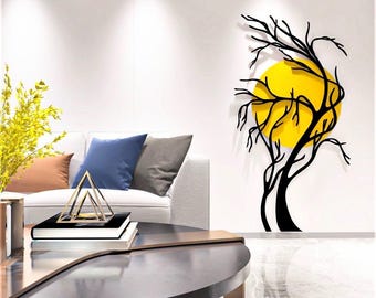 Metal Tree Wall Art: Modern Outdoor Sculpture