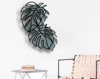Monstera Leaf Metal Wall Art: Modern Home Decor