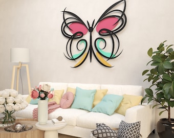 Colorful Butterfly Metal Wall Art: Modern Home Decor