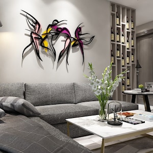 Free Spirit Metal Wall, Abstract Line Wall Art, Wall Art, Colorful Metal Wall, Modern Wall Sculpture, Metal Wall Decor, Metal Sculpture