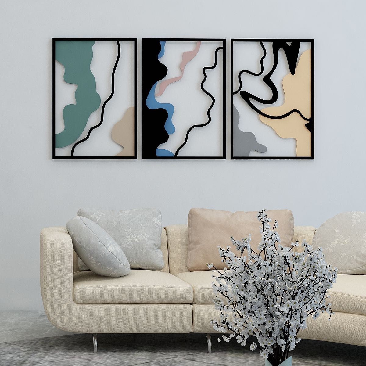 Tones, Metal Wall Art, Metal Art, Colored Metal Art, Modern Designs, Modern Metal Art, Set of 3