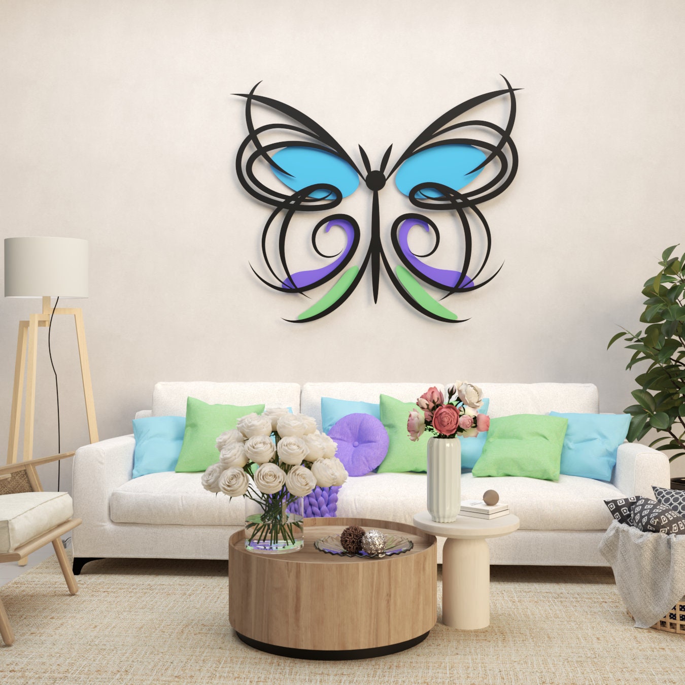 Butterfly, Metal Wall Art, Metal Art, Colored Metal Art, Modern Designs