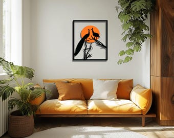 Peacock Lovers Metal Wall Art: Modern Colored Sculpture