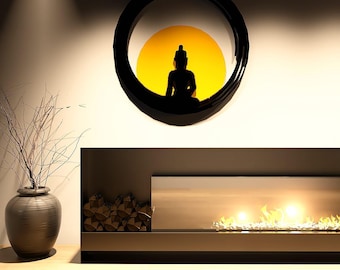 Eternal Zen Metal Wall Art: Meditative Buddha Silhouette