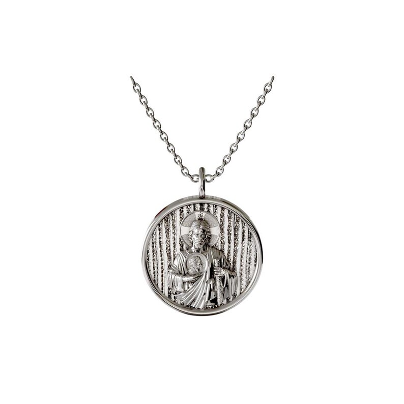 Solid Gold Saint Jude Pendant, Patron Saint of Hopeless Causes ...