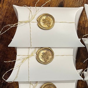 Pillow Boxes with Bee Wax Seals and Twine — 3.75 x 3.5 inches