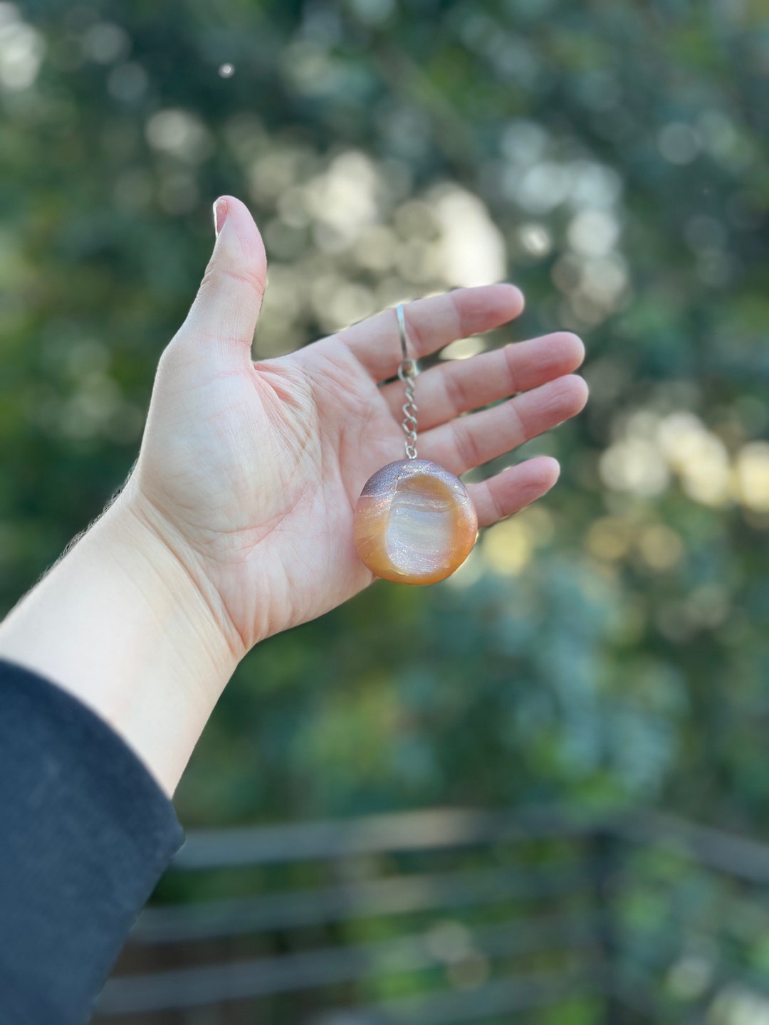 Toasted Glitter Worry Stone Keychain Etsy