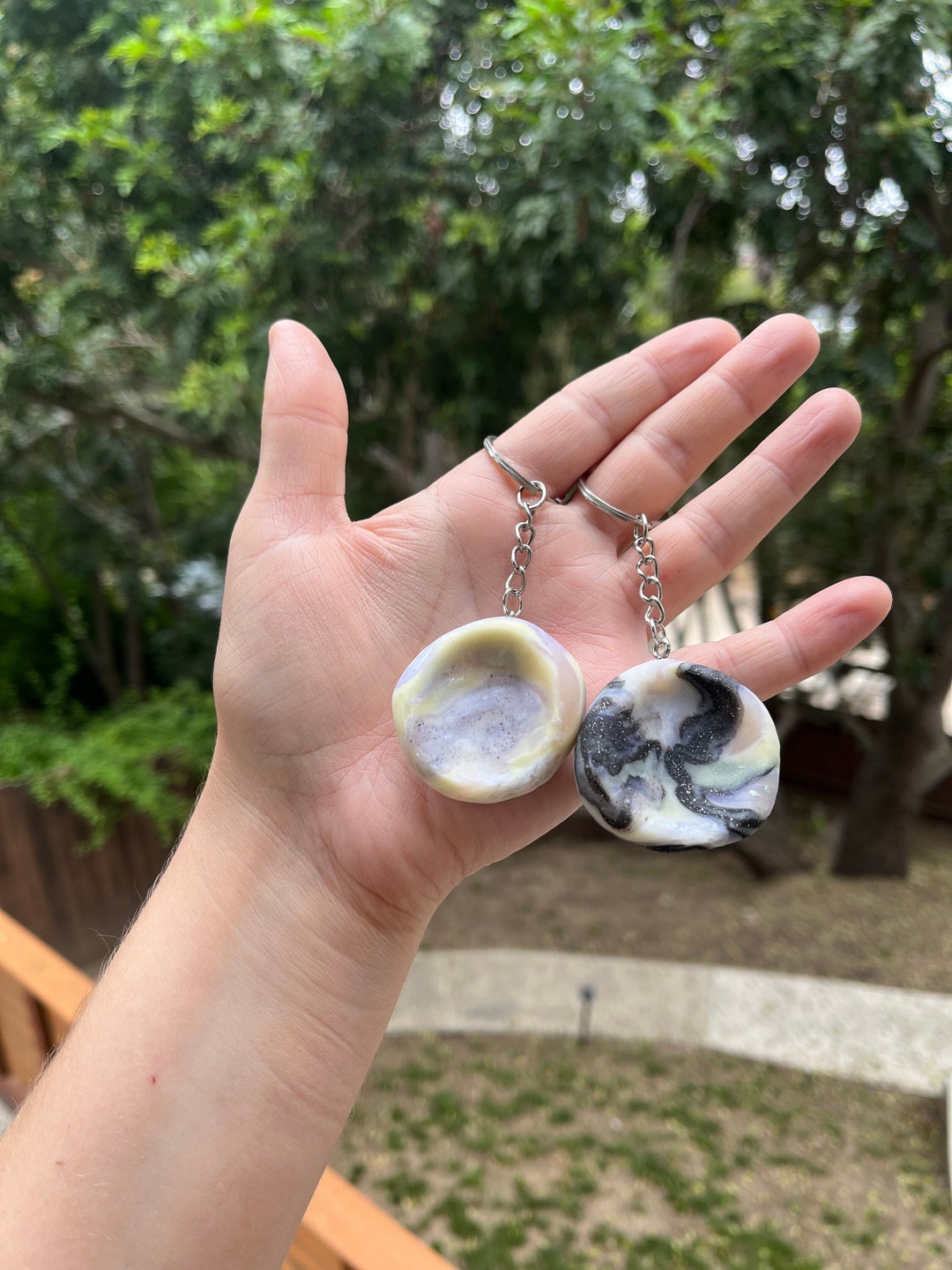 Glow in the Dark Worry Stone Keychain Etsy