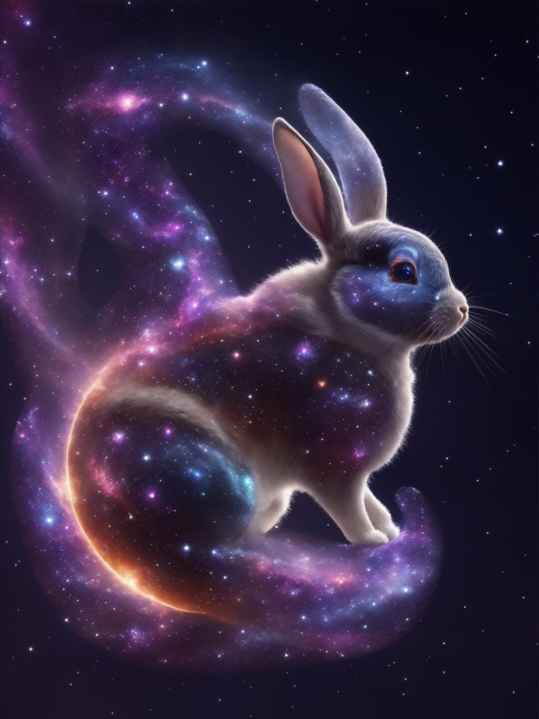 Unique Etsy Art High Resolution Galaxy Rabbit Digital Art Etsy