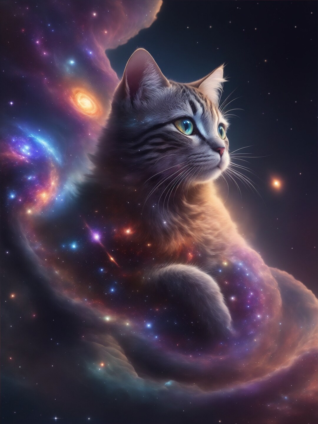 Unique Etsy Art High Resolution Galaxy Kitty Digital Art Etsy