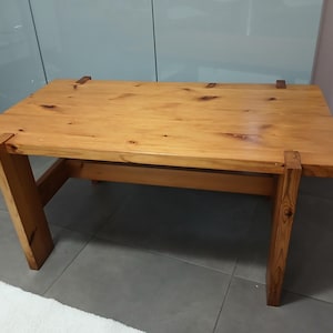 Vintage Coffee Table Solid Pine Scandinavian Design 1970s - Brutalist In good condition as shown in the photos