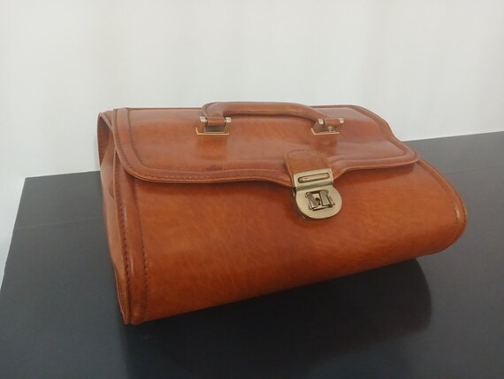 Borsa Medico Professionale in Vera Pelle Marrone Cuoio Cartella Vintage Italy In ottime condizioni come da foto