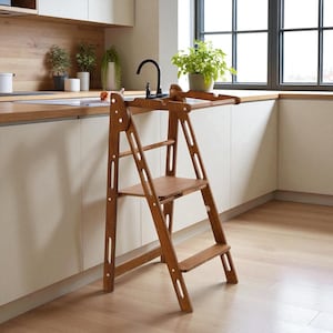 Torre para niños pequeños: taburete de cocina ajustable, altura de aprendizaje segura para niños, mueble auxiliar y asistente de juego de inspiración Montessori
